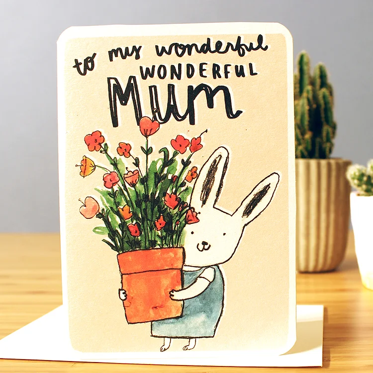 'Wonderful Mum Flowers' Greetings Card