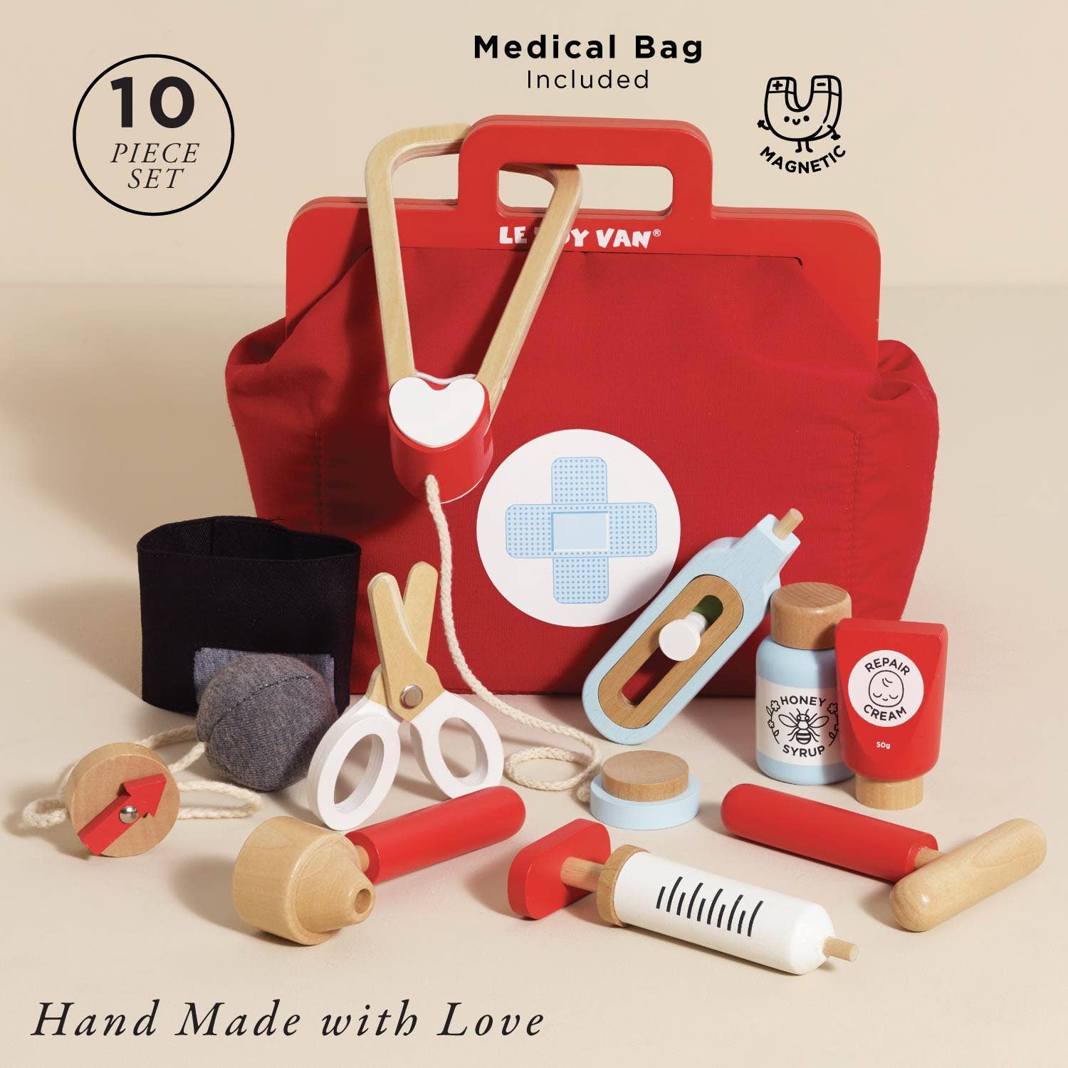 Wooden Toy Doctor's Play Kit - Image 2