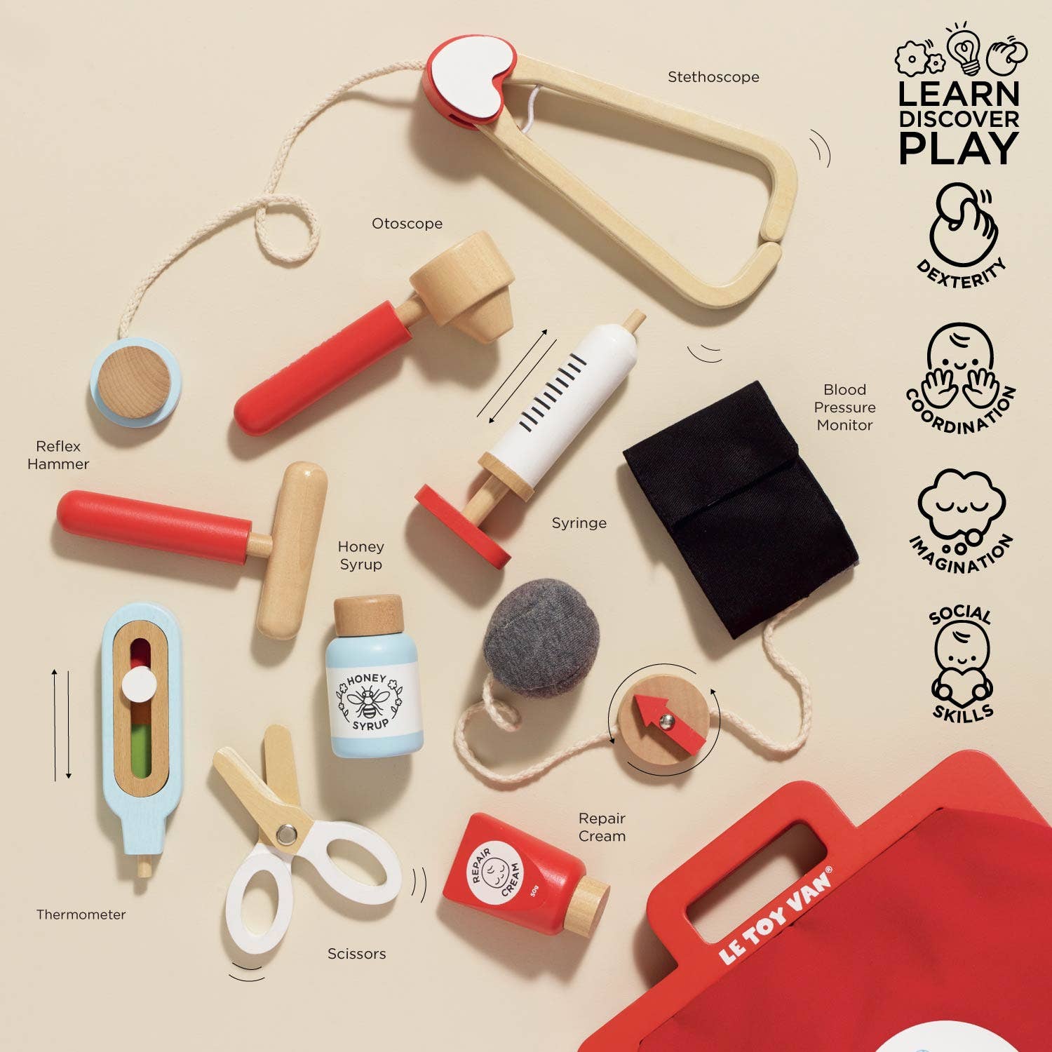Wooden Toy Doctor's Play Kit - Image 3