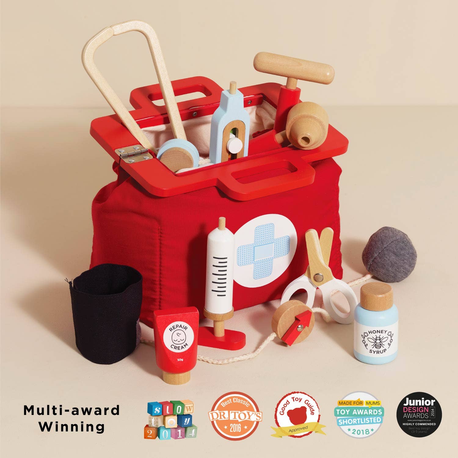 Wooden Toy Doctor's Play Kit - Image 4