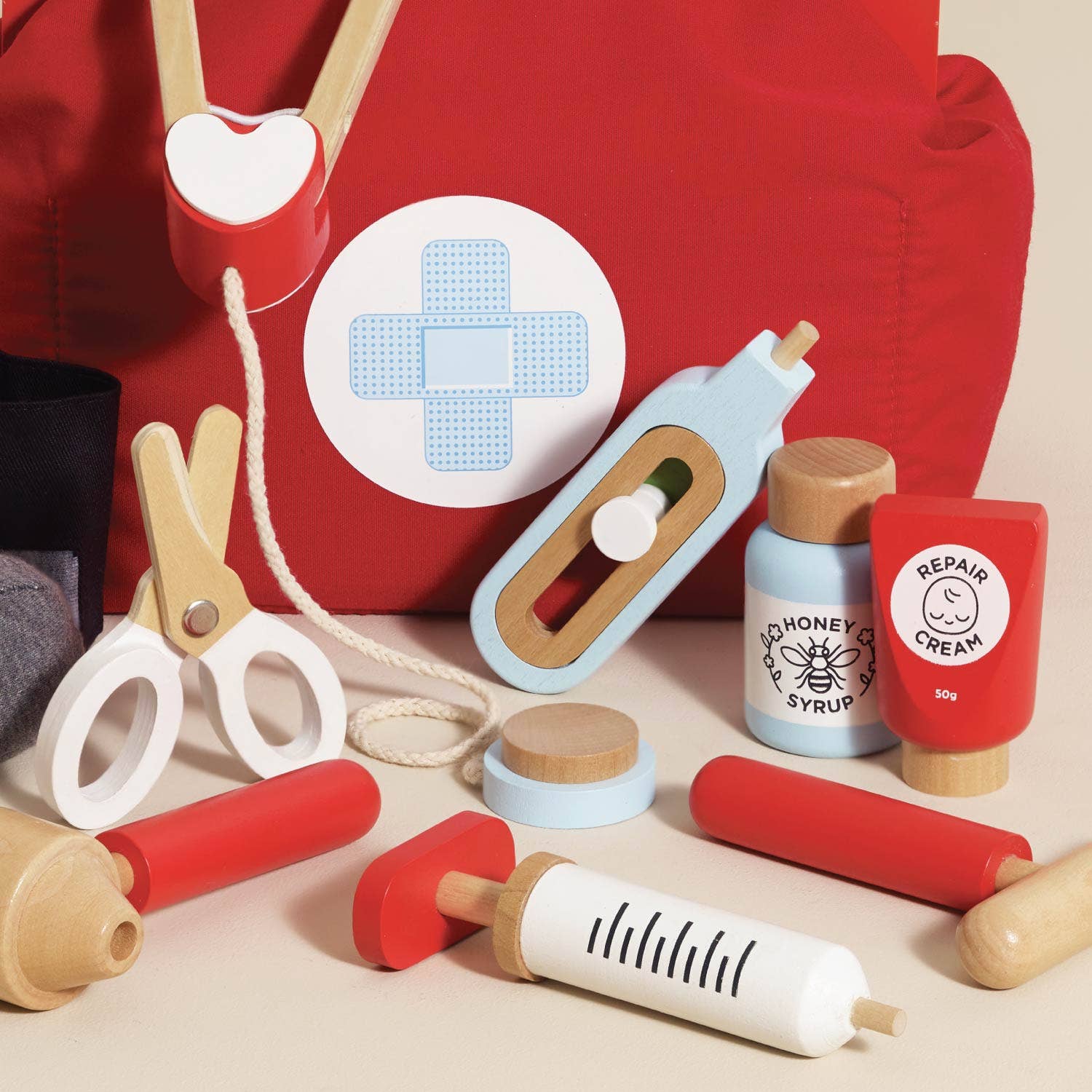 Wooden Toy Doctor's Play Kit - Image 5