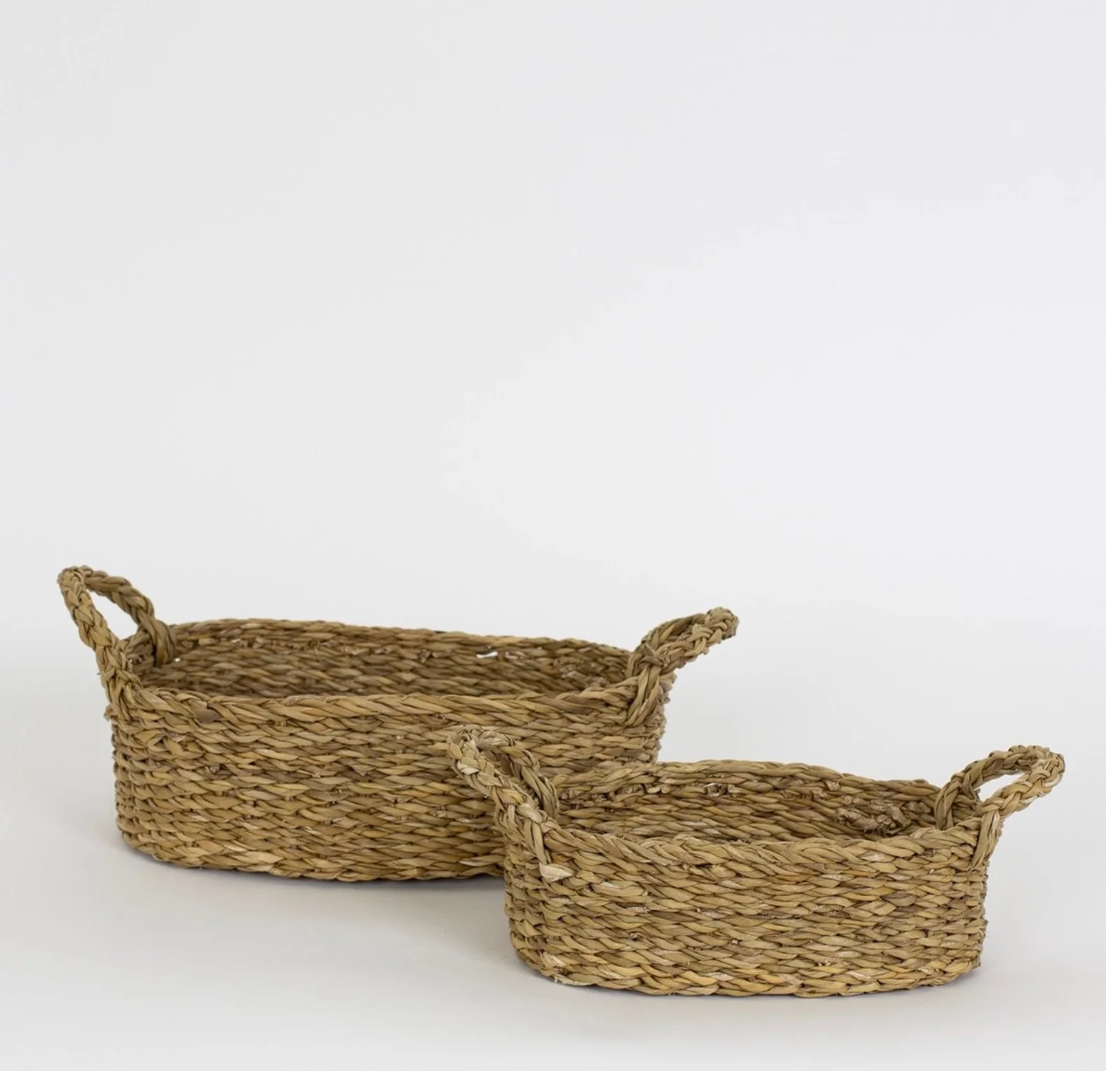 Oval Woven Basket with Handles