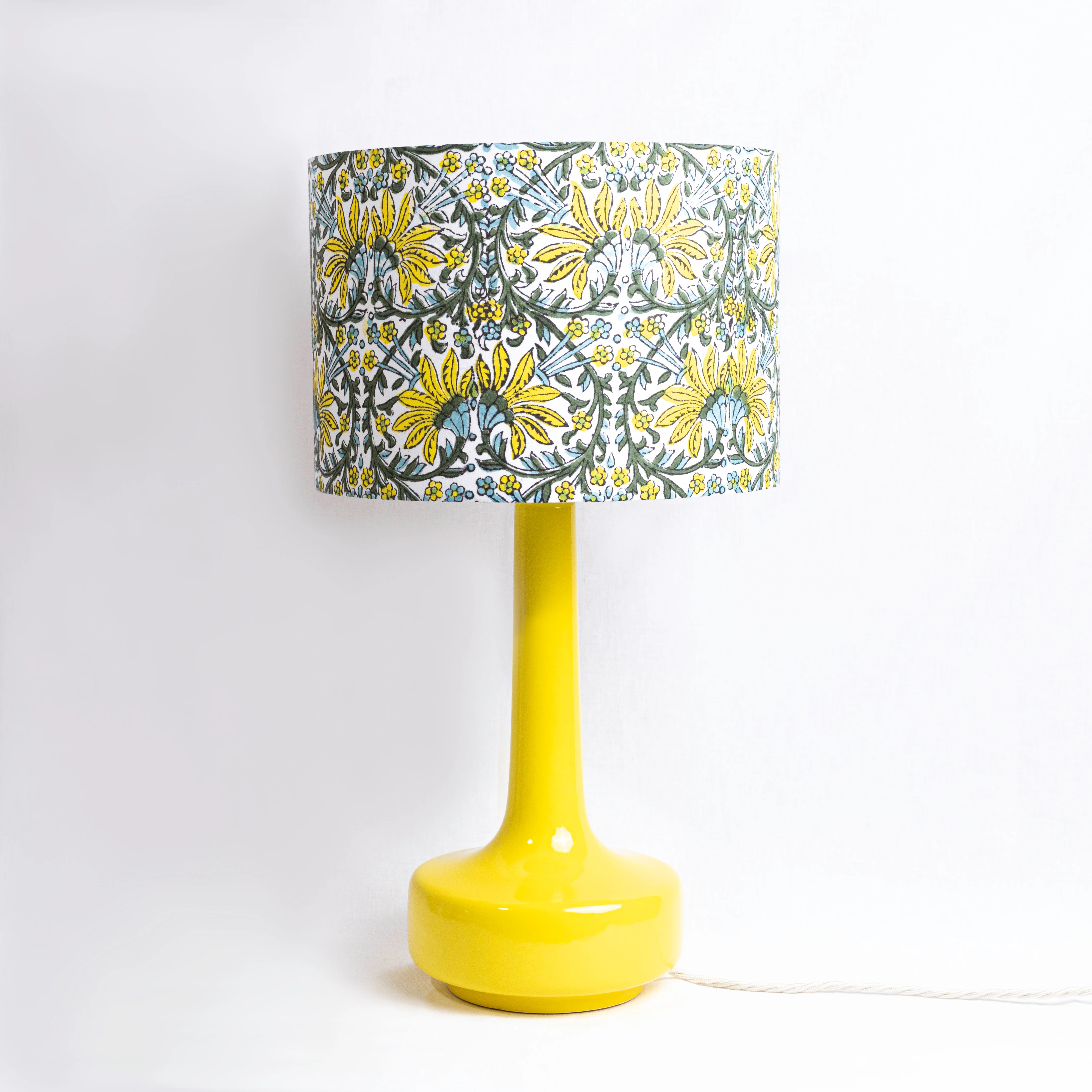 Yellow Table Lamp & 'Jasmine' Shade